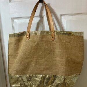 Elegant Gold and Tan Tote Bag
